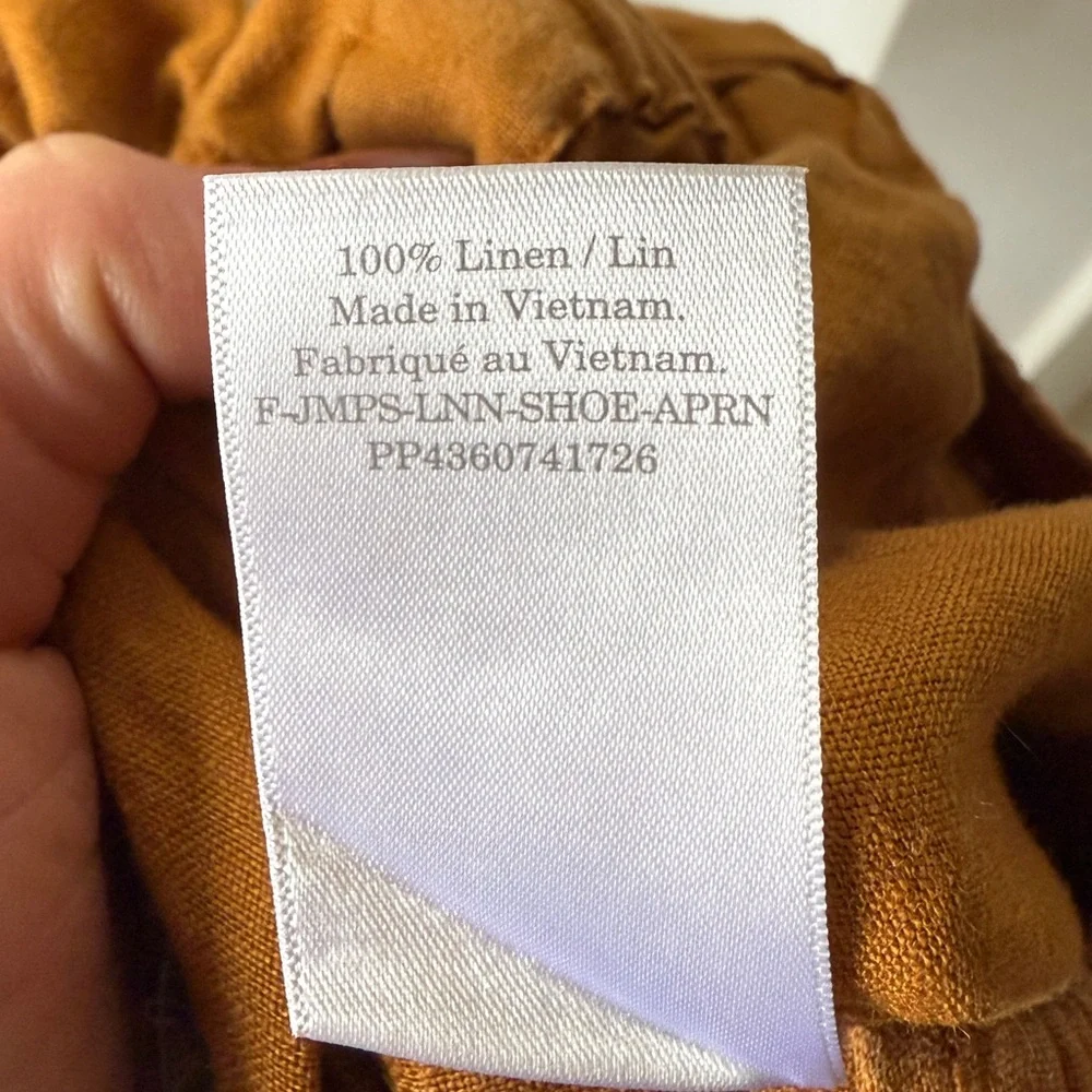 Everlane The Linen Shoestring Jumpsuit Camel Tan Brown